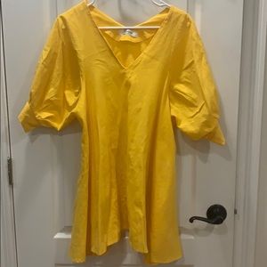 STORETS yellow puff sleeve mini